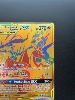 Pokemon: Reshiram & Charizard GX Tag Team Sun & Moon Promo SM247 (Gold) - Image 3