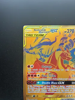 Pokemon: Reshiram & Charizard GX Tag Team Sun & Moon Promo SM247 (Gold) - Image 4