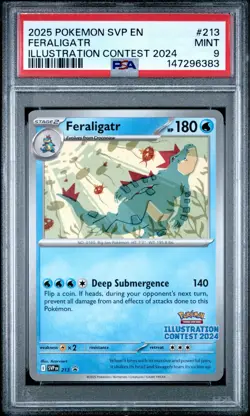 Pokemon Illustration Contest 2024 Feraligator & Pikachu PSA 9 sequential Set - Image 2