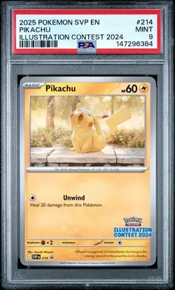 Pokemon Illustration Contest 2024 Feraligator & Pikachu PSA 9 sequential Set - Image 3