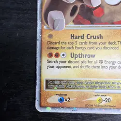 2007 Pokemon Diamond & Pearl Black Star Promos Rhyperior LV.X #DP29 Card - Image 5