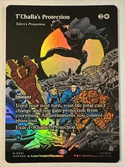 MTG / T'Challa's Protection / MAR / #51 / FOIL (Borderless) / Mythic / NM - Image 1