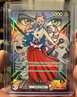 One Piece CCG Bandai Leader Yamato OP16-079 Alt Art Holo 5000 Power Card - Image 1
