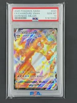 Pokemon Holo Charizard VMAX Darkness Ablaze Ultra Rare Full Art 020/189, PSA 10 - Image 1
