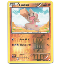 Pokemon 2012 Moderate Play Timburr Dark Explorers REVERSE 58/108 Card - Image 1