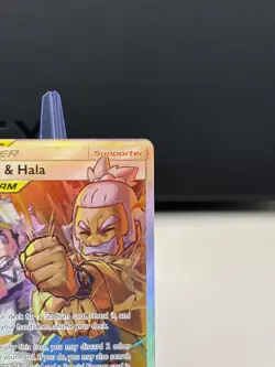 Pokemon Guzma Hala Cosmic Eclipse TCG Full Art Holo Card 229/236 Ultra Rare - Image 4