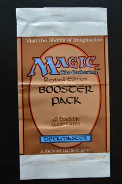 Magic The Gathering MTG EMPTY REVISED BOOSTER PACK WRAPPER No Cards - Image 1