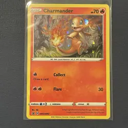 Charmander SWSH092 HD Galaxy Swirl Holo Bleed Black Star Promo Card NM - Image 1