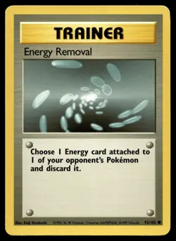 Energy Removal 92/102 Pokemon Card Base Set Common Trainer Near Mint E443 - Image 1