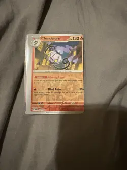 Miss Cut Reverse Holo Chandelure Pokemon Error Card - Image 1