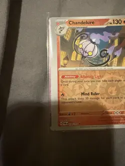 Miss Cut Reverse Holo Chandelure Pokemon Error Card - Image 3