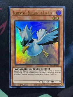 YuGiOh! Blackwing - Blizzard The Far North BLCR-EN059 Ultra Rare 1st Edition NM - Image 1