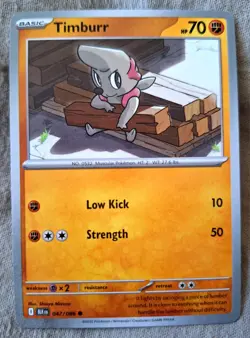 Pokemon Cards: Timburr | 47/86 | Common Regular | S&V: Black Bolt - Pokemon TCG - Image 1