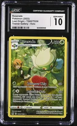 2022 Pokemon Lost Origin #TG02/TG30 Roserade Trainer Gallery Holo CGC 10 - Image 1