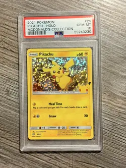 Pokemon TCG Pikachu 25/25 McDonald's 25th Anniversary Promo Holo EN PSA 10 - Image 1