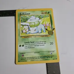 Pokemon TCG Jumbo Card Bulbasaur 44/102 Stamped Oversized Promo LP 1998 - Image 1