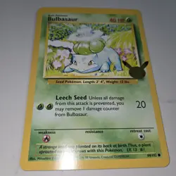 Pokemon TCG Jumbo Card Bulbasaur 44/102 Stamped Oversized Promo LP 1998 - Image 3