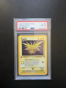 Pokemon Cards - PSA 8 1st Edition Zapdos 15/62 - Fossil Set Holo - NM-MT - PSA8 - Image 1
