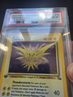 Pokemon Cards - PSA 8 1st Edition Zapdos 15/62 - Fossil Set Holo - NM-MT - PSA8 - Image 2