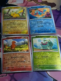 POKEMON Pikachu Squirtle Charmander Bulbasaur Cosmo Costco 151 Promo Set of 4 NM - Image 1