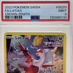 2023 POKEMON SWORD & SHIELD CROWN ZENITH #GG20 FULL ART/LATIAS - PSA 9 MINT - Image 2