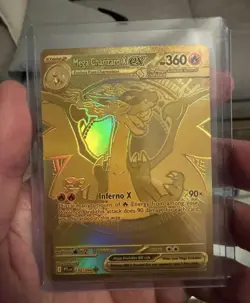 Mega Charizard X EX Gold Hyper Rare 130/094 Phantasmal Flames Pokemon MINT - Image 1