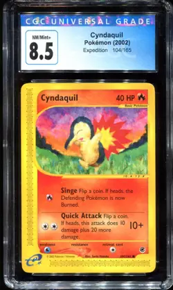 Cyndaquil 104/165 Non-Holo CGC 8.5 Expedition Pokemon Card - Image 1