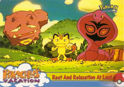 #49 Rest and Relaxation at Last MP - Topps Pokemon Pikachu's Vacation Blue Logo - Image 1