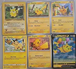 Pikachu Rare Pokemon Card Lot 6x Pikachu Collection - Image 1