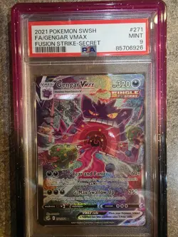 Pokemon Gengar Vmax Fusion Strike Alt Art 271/264 Secret PSA 9 Mint - Image 1