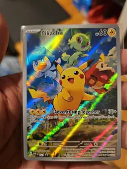 Pokemon TCG Pikachu 027 Promo Holo Black Star Paldea Evolved - Image 1