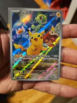 Pokemon TCG Pikachu 027 Promo Holo Black Star Paldea Evolved - Image 5