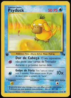 Psyduck 53/62 Common Fossil Pokemon 1st Edition MP - Image 1