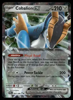 Cobalion ex 064/086 Double Rare Chaos Rising Pokemon Holo NM - Image 1