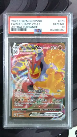 2022 POKEMON SWORD & SHIELD ASTRAL RADIANCE #073 FULL ART/MACHAMP VMAX PSA 10 - Image 1