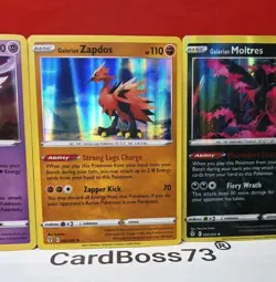 Pokemon TCG Cards Galarian Moltres Zapdos Articuno - Holo Rare - Evolving Skies - Image 5