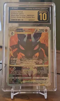 Pokemon GRADED Lucario VSTAR Crown Zenith ETB BSP PRISTINE 10 CGC ENGLISH - Image 1