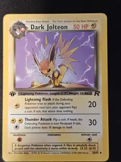 Pokemon TCG Dark Jolteon 38 1st Edition Team Rocket Mint Near Mint - Image 1