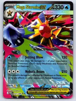 Mega Starmie ex 021/088 Pokemon Perfect Order Holo NM/LP - Image 1