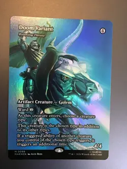 MTG Marvel Super Heroes MAR #0099 Doom Variant (Roaming Throne) Borderless Foil - Image 1