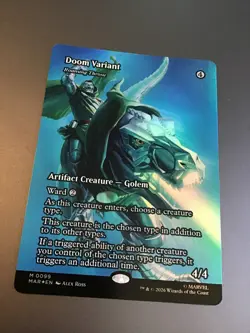 MTG Marvel Super Heroes MAR #0099 Doom Variant (Roaming Throne) Borderless Foil - Image 2