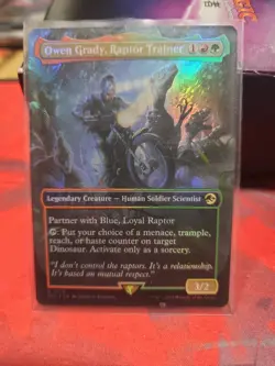 MTG Magic the Gathering REX Jurassic World Foil #16 Owen Grady Raptor Trainer LP - Image 1