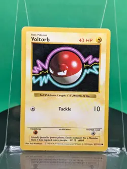 Voltorb 67/102 Shadowless Base Set Common 1999 English Pokemon Card TCG WoTC - Image 1