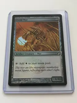 *foil GOLD MYR Scars of Mirrodin MTG Magic the Gathering - Image 1