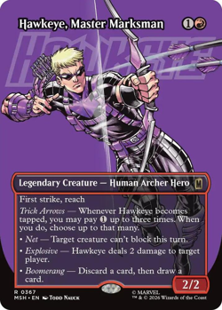 MTG magic 1x Hawkeye, Master Marksman BORDERLESS FOIL (M/NM) Marvel Super Heroes - Image 1