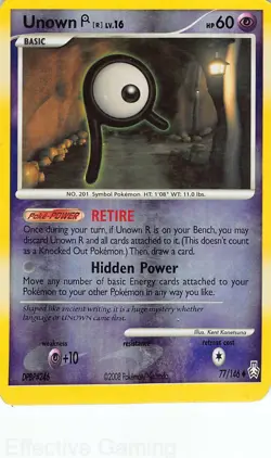 Unown [R] 77/146 Uncommon Legends Awakened Pokemon MP Kanetsuna Reverse Holo - Image 1