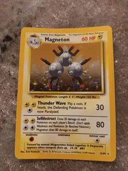 Pokemon TCG Magneton 009/102 Base Set Holo 1999 Wizards 60 HP Stage 1 - Image 1