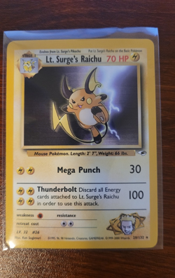 Lt. Surge's Raichu 028/132 - Gym Heroes - Regular - NM/LP - Image 1