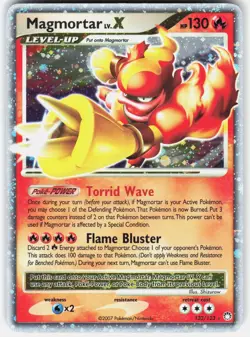 Pokemon Magmortar LV.X 123/123 Holo LV.X Rare Mysterious Treasures Pokemon LP - Image 1
