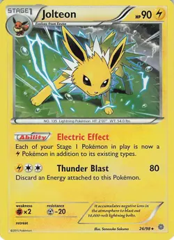 Pokemon TCG Ancient Origins - Jolteon #26/98 - Holo Rare Card - LP - Image 1